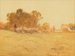 Frederic Charles Vipond Ede, Sheep, Watercolor on Canvas