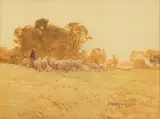 Frederic Charles Vipond Ede, Sheep, Watercolor on Canvas