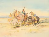 Scouting Party by Charles Marion Russell, Watercolor and Gouache on Paper, sold Jul 2026