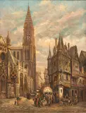 Henry Thomas Schafer, Strasbourg Cathedral, circa 1877, Oil on Canvas