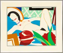 Tom Wesselmann, Monica with Tulips, 1989, Screenprint in Colors, on Museum Board