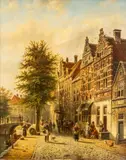Amsterdam by Johannes Franciscus Spohler, Oil on Cradled Mahogany Panel, sold Jun 2026
