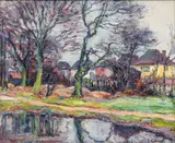 Charles Genge, Beyond the Back Fence, Oil on Canvas
