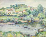 Charles Genge, s, 'House by the Weir, circa 1940, Oil on Canvas