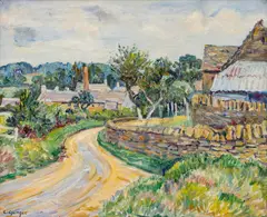Charles Genge, Entering the Village, Oil on Canvas