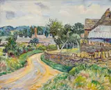 Charles Genge, Entering the Village, Oil on Canvas