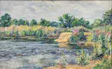Charle Genge, The Secret Inlet, Oil on Mahogany Panel