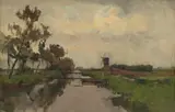 Victor Bauffe, Dutch Canal Scene, Oil on Canvas, Ca.