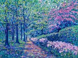 Thom Millsap, Flower Lined Pathway, circa 1990, Acrylic on Canvas