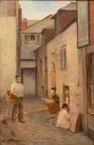 Street in St. Ives, Cornwall by In The Manner Stanhope Alexander Forbes, circa 1893, Oil on Wood Panel, sold Jun 2026