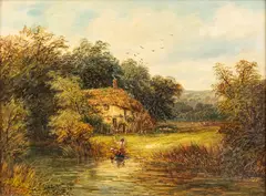 Edward Bennett, Cornish Cottage, Oil on Canvas, Ca.