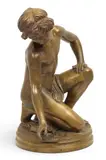 Henry Paul Hudelet, The Dice Player, circa 1870-1880, Original Bronze Sculpture