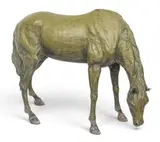 Jim Davidson, Patinated Bronze, Near Life-size, Sculpture of a Grazing Mare