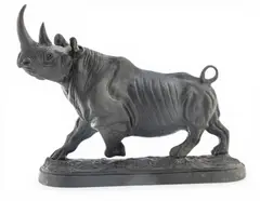 Irénée Rochard, Rhinocéros, Bronze Sculpture