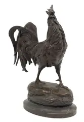 Alfred Barye, Le Coq (Rooster), 1860-1880, Original Bronze Sculpture