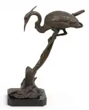 Antoine-Louis Barye, Fishing Heron, Bronze Sculpture
