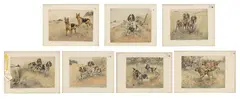 Henry Wilkinson, Handcolored Etchings, on Paper 'German Shepherds; Golden Retrievers; English Cockers; King Charles Spaniels; Cocke