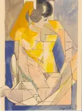 Jacques Villon, Portrait D'une Jeune Fille, Lithograph in Color on Wove Paper 1952 (Printed 1972)