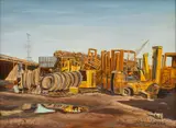 Walter J. Musial, Industrial Site, Oil on Academy Board