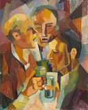 Michael Curtis, A Toast, Oil on Masonite