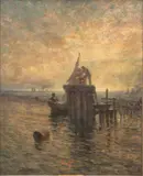 Robert Hopkin, Setting the Range Lights, Oil on Canvas