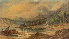 Robert Hopkin, Fishing Boat in a Scottish Glen, 1884, Watercolor on Paper