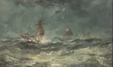 Robert Hopkin, Sailing Vessel at Sea, Oil on Canvas
