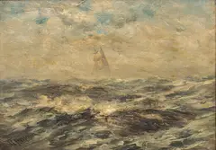 Misty on the Banks by Robert Hopkin, Oil on Panel, Ca., sold May 2026