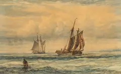 Robert Hopkin, Fishing Boats, Watercolor on Paper