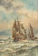 Robert Hopkin, On the Clyde Off the Isle of Arran, 1886, Watercolor on Paper
