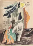 Pat Hanly, Surrealist Nude Wading