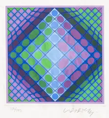 Remek (Marvel) by Victor Vasarely, 1989, Screenprint in Colors on Wove Paper, sold May 2026