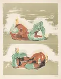 Henry Moore, Two Reclining Figures, 1973, Lithograph in Colors on Wove Paper