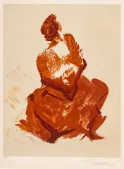 David Alfaro Siqueiros, Mujer Sentada, circa 1960, Lithograph in Colors on Wove Paper