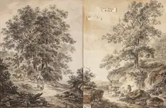 Johann Daniel Heimlich, Landscapes with Figures and Animals, 1787, Ink, Wash and Gouache on Paper