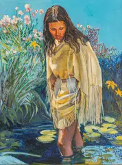 Charles Schridde, Cool Water on a Hot Day, Oil on Canvas