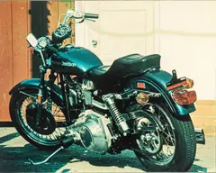 Tom Blackwell, Santa Monica Harley, 1977, Screenprint on Masonite