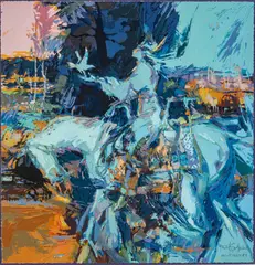 Robert Orduno, Wohpe and the White Crow, Serigraph on Paper