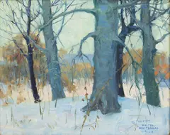 Walter Whitehead, Winterscape, 1928, Oil on Masonite