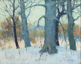 Walter Whitehead, Winterscape, 1928, Oil on Masonite