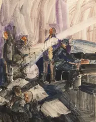Robert Andrew Parker, Thelonious Monk Quartet, circa 1961, Watercolor on Paper