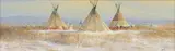 Mark Geller, Cold Morning Teepee, Oil on Masonite