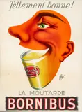 Philippe Foré, La Moutarde Bornibus, circa 1954, Lithographic Poster in Colors on Paper, Linen Backed