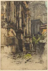 Rome, Arch of Septimius Severus by Luigi Kasimir, 1923-1924, Colored Etching on Paper, sold May 2026