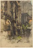 Luigi Kasimir, Rome, Arch of Septimius Severus, 1923-1924, Colored Etching on Paper