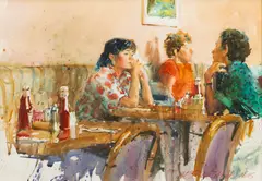 Arne Westerman Aws, Airport Restaurant, Nashville, 1990, Watercolor on Wove Paper