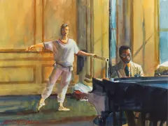 Arne Westerman Aws, Barre Exercise at the Harkness House, 1985, Watercolor on Wove Paper