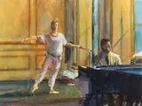 Arne Westerman Aws, Barre Exercise at the Harkness House, 1985, Watercolor on Wove Paper