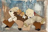 Giglia Acquaviva, Tribute to Astor Piazzolla, 2000, Leather Upholstery and Oil on Board