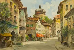 Ernst F. Karger, Bregenz, Austria, circa 1950, Oil on Canvas